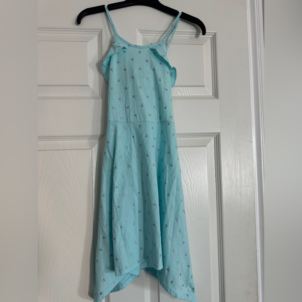 Handkerchief dress. Palm tree print. Size 7/8.